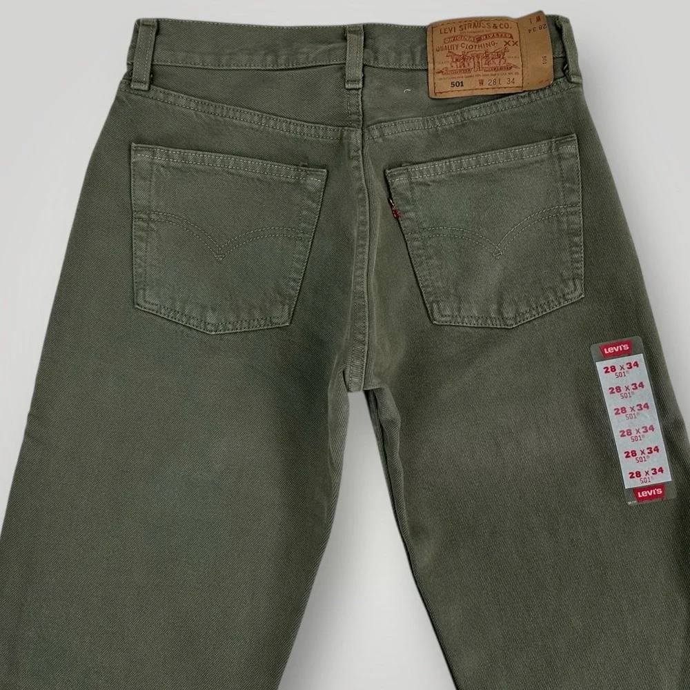 VTG 1999 Levi's 501 XX 28x34 MADE IN USA Jeans New Old Stock GREEN‎ FADE NWT